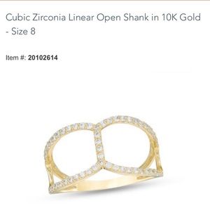 NWT Pagoda Cubic Zirconia in 10K Gold Ring